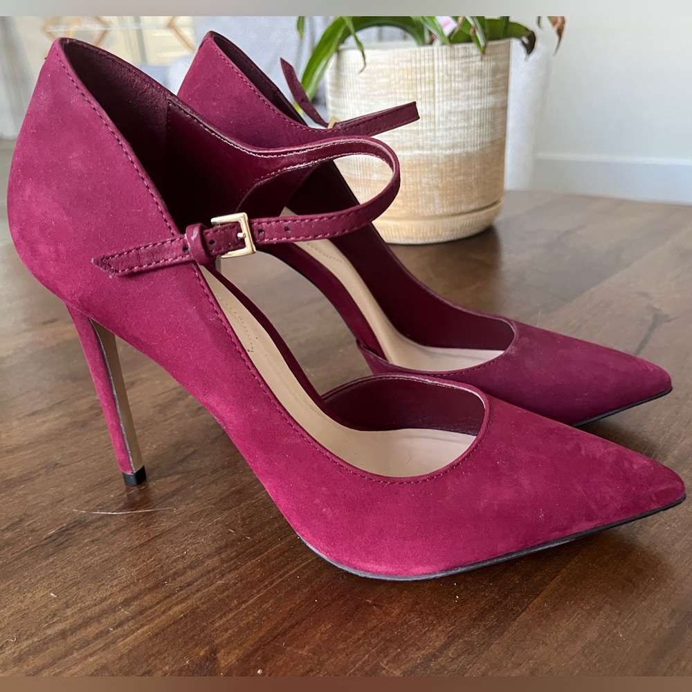 Aldo Jerri pointed toe pumps, size US 8, deep wine color, leather upper